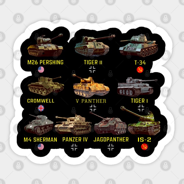 Top 10 WW2 Tanks Sticker by F&L Design Co.